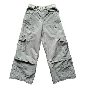 Men's Gray Wide-Leg Cargo Pants